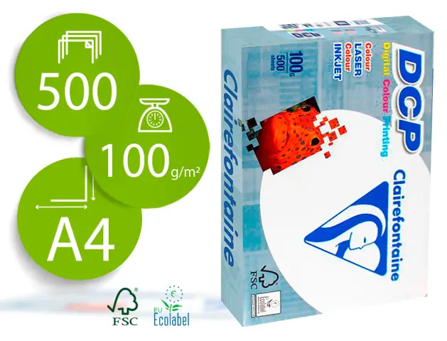 Imagen PAPEL FOTOCOPIADORA CLAIREFONTAINE A4 100G 500H