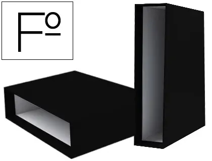 Imagen Caja archivador liderpapel de palanca carton folio documenta lomo 82mm color negro.