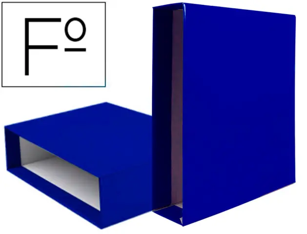 Imagen Caja archivador liderpapel de palanca carton folio documenta lomo 82mm color azul.