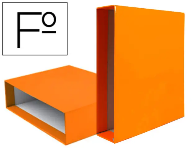 Imagen Caja archivador liderpapel de palanca carton folio documenta lomo 82mm color naranja