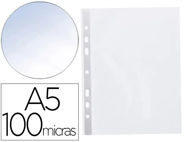 Imagen FUNDA MULTITALADOR A5 Q-CONNECT 100 MICRAS P/10UND