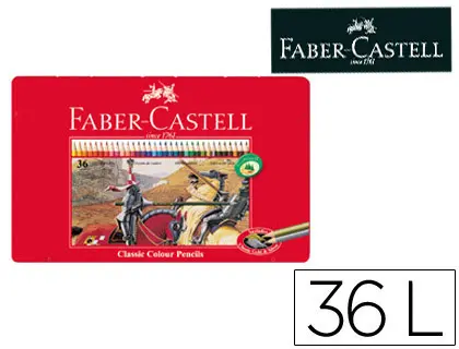 Imagen LAPICES DE COLORES FABER CASTELL CAJA METALICA 36