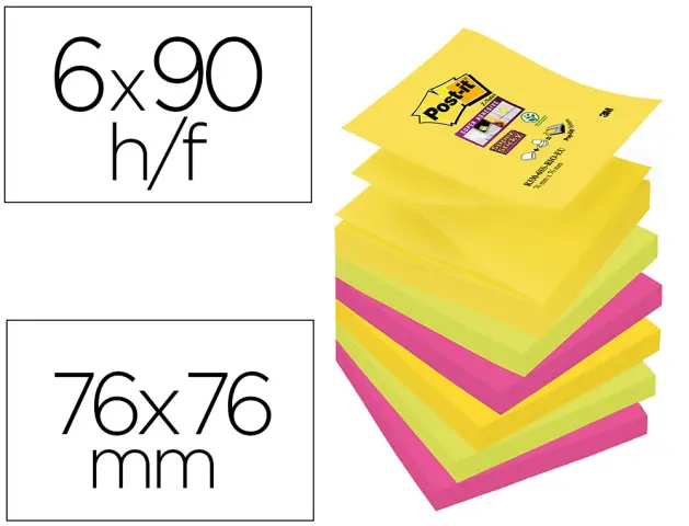 Imagen BLOC DE NOTAS ADHESIVAS POST-IT SUPER STICKY