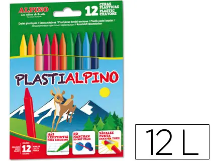 Imagen LAPICES CERA PLASTIALPINO 12 COLORES