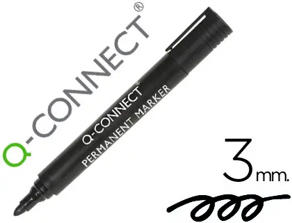 Imagen Rotulador q-connect marcador permanente negro punta redonda 3.0 mm