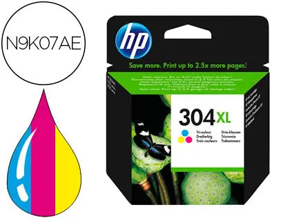 Imagen Ink-jet hp 304xl deskjet 3000 / 3720 / 3730 tricolor 300 paginas.