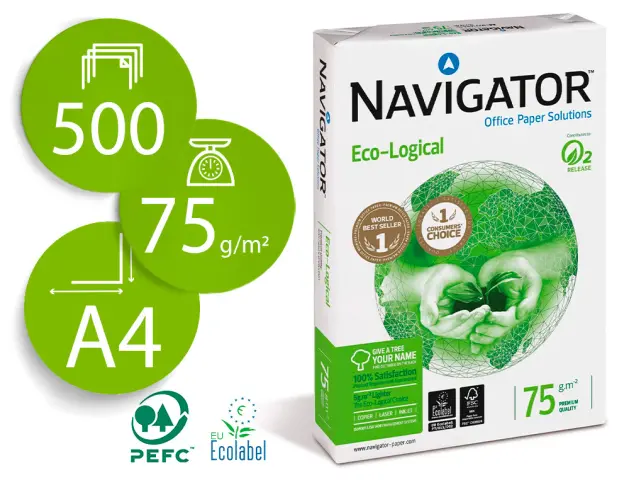 Imagen PAPEL FOTOC. ECOLOGICO 75GRS P/500