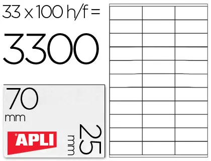 Imagen ETIQUETA ADHESIVA LASER 70X25 3300E