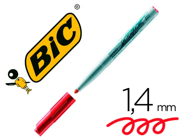 Imagen Rotulador bic velleda para pizarra rojo -punta redonda 2 mm