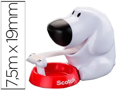 Imagen Portarrollo sobremesa scotch doggy c31 de 19mm x8,9 mt incluye rollo de cinta magic
