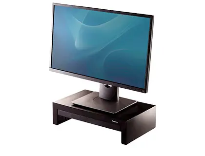 Imagen Soporte fellowes para monitor designer suites ajustable 3 alturas con bandeja negro 406x111x244 mm hasta 18 kg