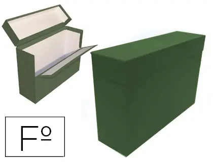Imagen Caja transferencia mariola folio doble carton forrado geltex lomo 20 cm color verde