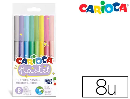 Imagen Rotulador carioca pastel blister de 8 colores surtidos