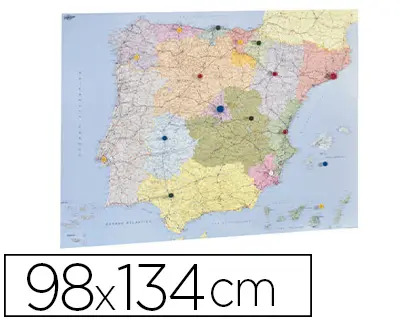 Imagen Mapa mural faibo españa y portugal autonomico plastificiado enrollado 98x134 cm