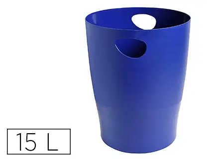 Imagen Papelera plastico exacompta ecoblack azul 15 litros