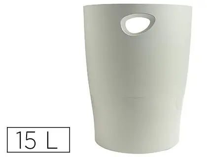 Imagen Papelera plastico exacompta ecoblack gris 15 litros