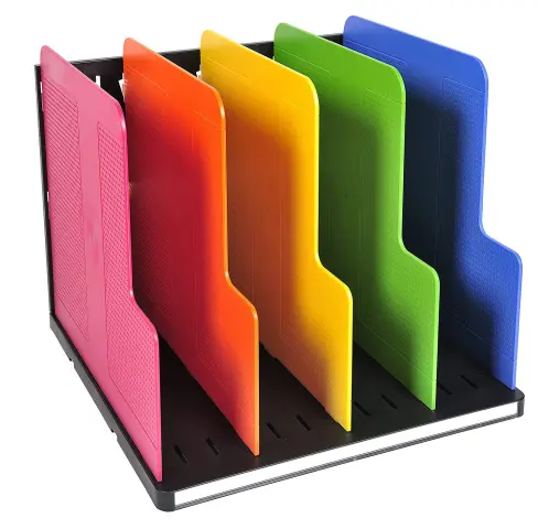 Imagen Organizador de armario exacompta modulotop negro multicolor vertical 5 compartimentos 300x288x255 mm