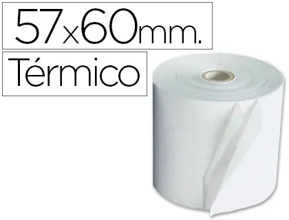 Imagen Rollo sumadora exacompta termico 57 mm x 60 mm 55 g/m2 sin bisfenol a 10 unid.