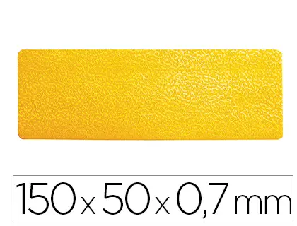 Imagen Simbolo adhesivo durable pvc forma de linea para delimitacion suelo amarillo 150x50x0,7 mm pack de 10