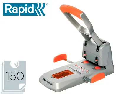 Imagen Taladrador rapid hdc150 supreme metalico/abs plata/naranja capacidad 150 hojas