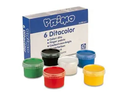 Imagen Pintura de dedos primo 250 g caja de 6 unidades colores surtidos