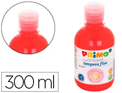 Imagen Tempera liquida primo escolar 300 ml rojo fluorescente