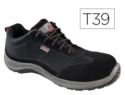 Imagen Zapatos de seguridad deltaplus asti piel de serraje afelpado suela de composite negro talla 39