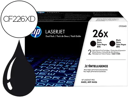 Imagen Toner hp laserjet pro 26x m402 mfp m426 negro pack de 2 unidades 9000 paginas