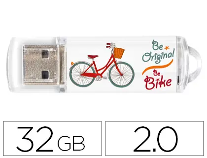 Imagen Memoria usb techonetech flash drive 32 gb 2.0 be bike