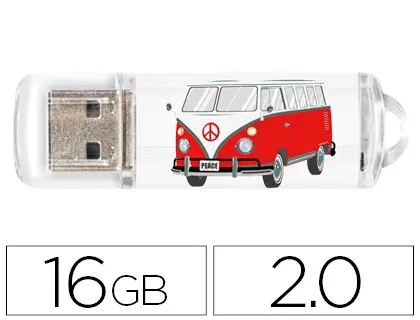 Imagen Memoria usb techonetech flash drive 16 gb 2.0 camper van-van