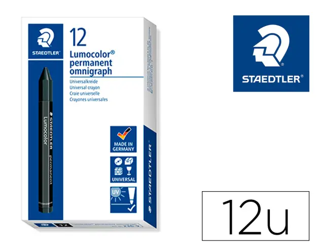 Imagen Minas staedtler para marcar negro lumocolor permanente omnigraph 236 caja de 12 unidades