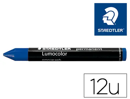 Imagen Minas staedtler para marcar azul lumocolor permanente omnigraph 236 caja de 12 unidades