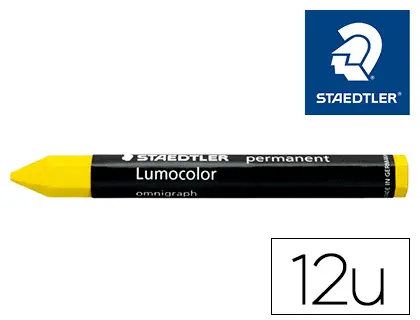 Imagen Minas staedtler para marcar amarillo lumocolor permanente omnigraph 236 caja de 12 unidades