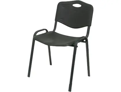 Imagen Silla apilable q-connect estructura metal asiento respaldo pvc ergonomica 810x480mmx420 mm color negro