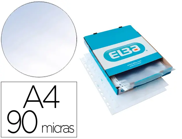 Imagen Funda multitaladro elba standard din a4 90 micras piel naranja caja de 100 unidades