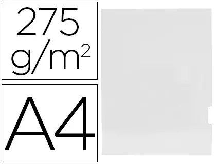 Imagen Subcarpeta cartulina gio plastificada presentacion 2 solapas din a4 blanco 275g/m2