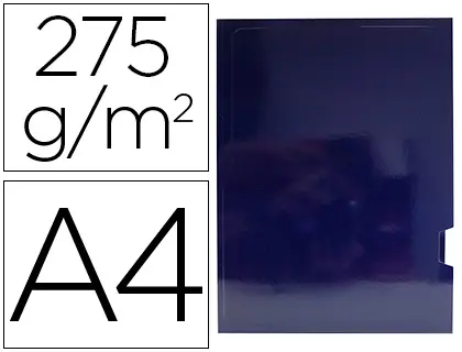 Imagen Subcarpeta cartulina gio plastificada presentacion 2 solapas din a4 azul 275g/m2