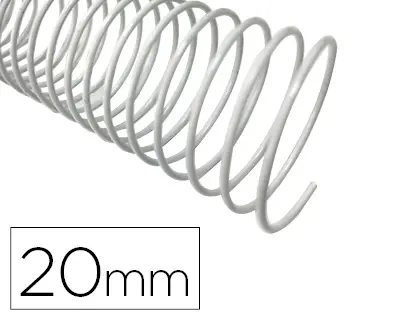 Imagen Espiral metalico q-connect blanco 64 5:1 20mm 1,2mm caja de 100 unidades