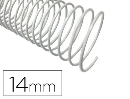 Imagen Espiral metalico q-connect blanco 64 5:1 14 mm 1mm caja de 100 unidades