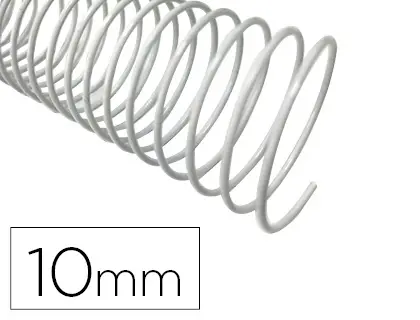 Imagen Espiral metalico q-connect blanco 64 5:1 10 mm 1mm caja de 200 unidades