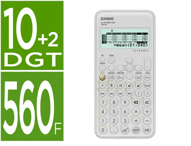 Imagen Calculadora casio fx-570spx ii classwiz cientifica 576 funciones 9 memorias 15+10+2 digitos codigo qr con tapa