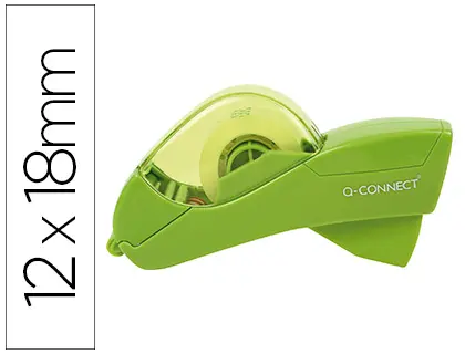 Imagen Portarrollo q-connect automatico plastico verde para cintas de 12 y 19 mm incluye 2 cintas