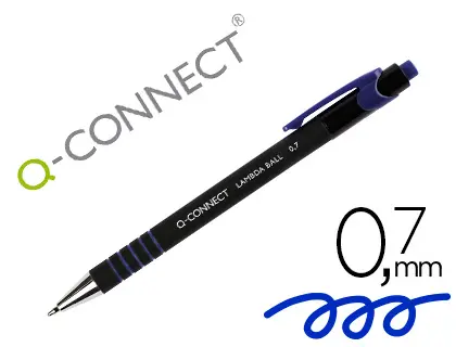 Imagen Boligrafo q-connect retractil con grip 0,7 mm color azul