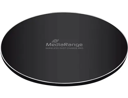 Imagen Cargador inalambrico mediarange para smartphones compatible carga rapida qi color negro