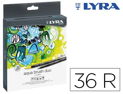 Imagen Rotulador lyra aqua brush duo caja de 36 colores surtidos