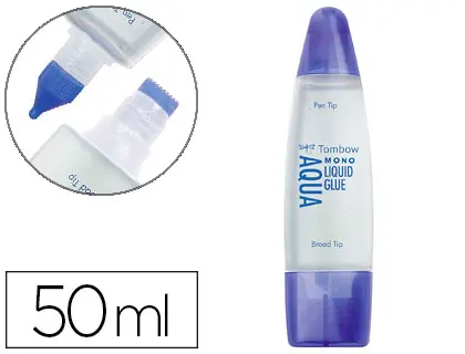 Imagen Pegamento cola liquida tombow transparente aqua permanente con 2 puntas 50 ml