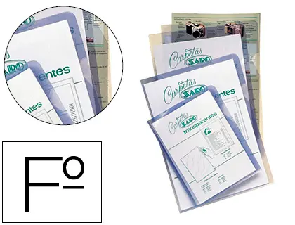 Imagen Carpeta dossier uero saro pvc folio 280 mc transparente