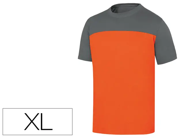 Imagen Camiseta de algodon deltaplus color gris naranja talla xl