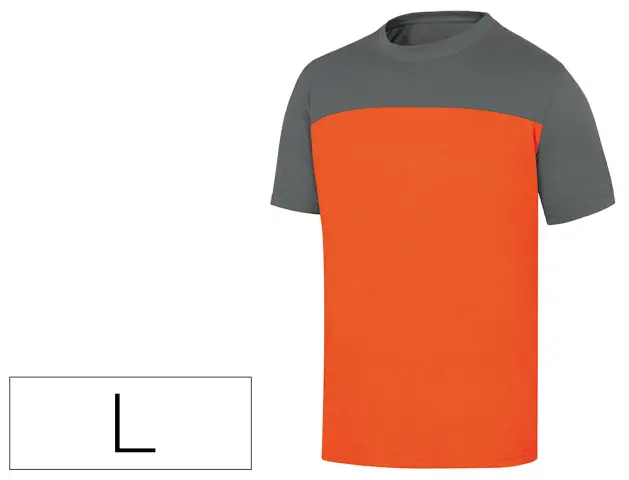 Imagen Camiseta de algodon deltaplus color gris naranja talla l