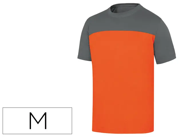 Imagen Camiseta de algodon deltaplus color gris naranja talla m